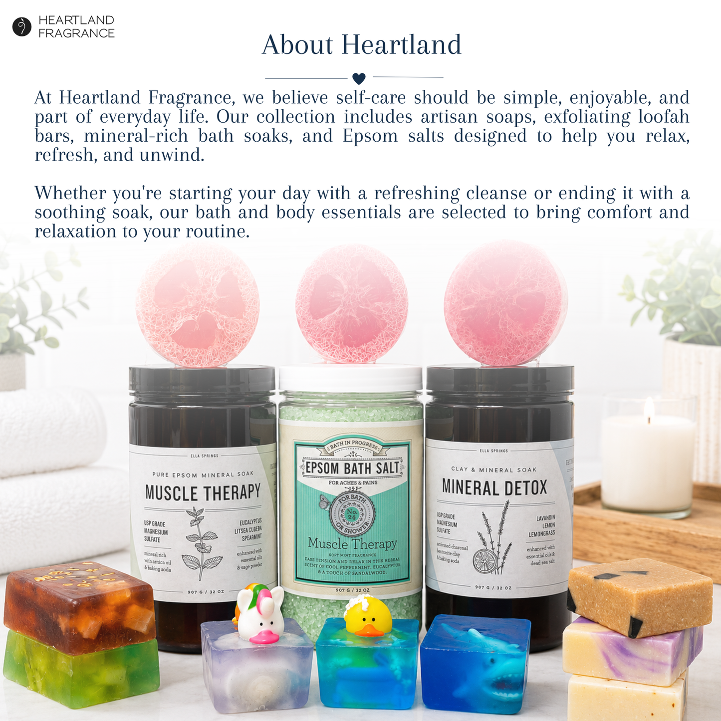 Heartland Fragrance | Snowman & Santa Duck Toy | Handmade Duck Soap for Kids | Mild & Moisturizing