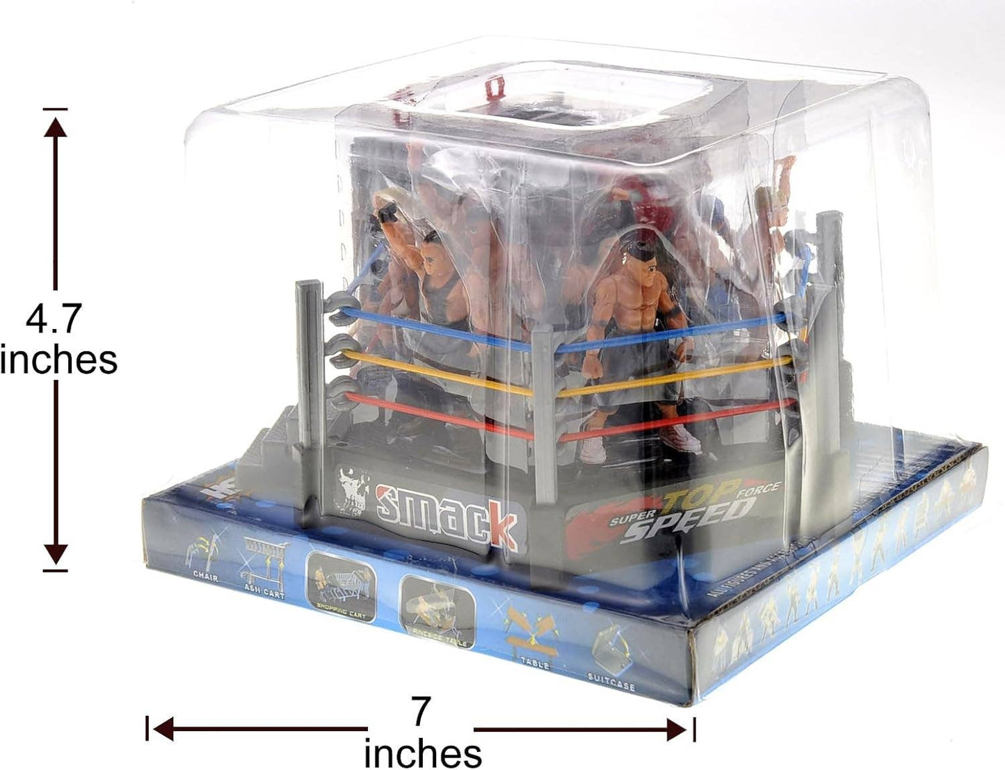 Smack Wrestling Stage Ring With 12 Figures