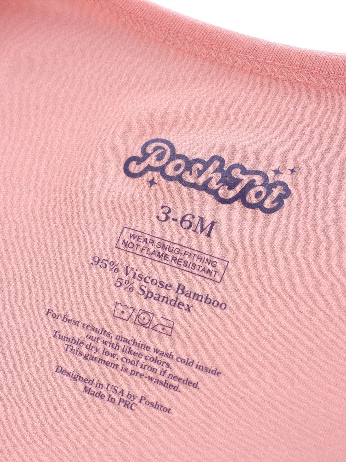 PoshTOT Peach Bamboo Baby Convertible Zippy Romper