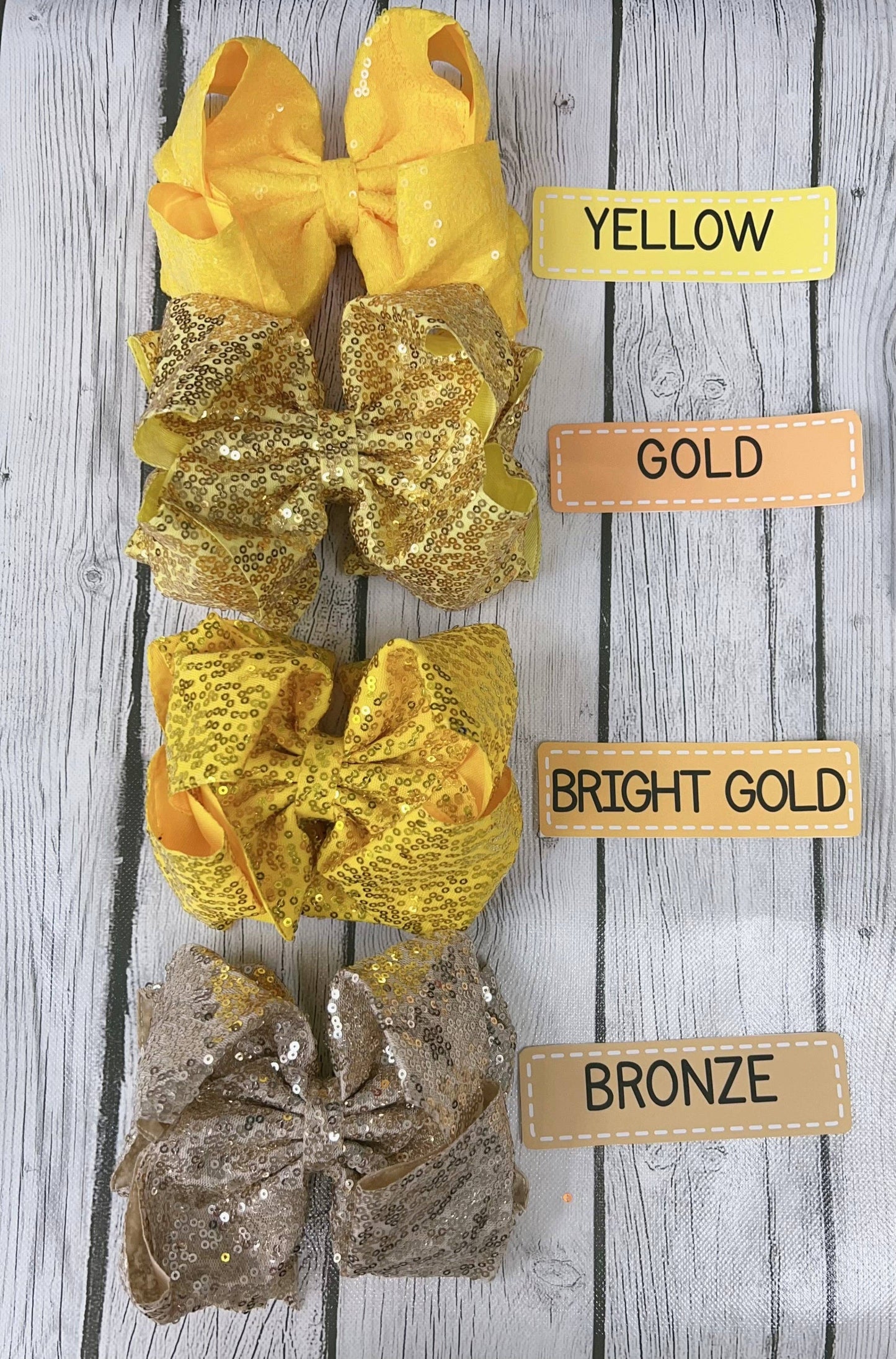 6.5" Double layer sequins hair bows. 4pcs/$10.00 DBW-2 (Added Inventory💖