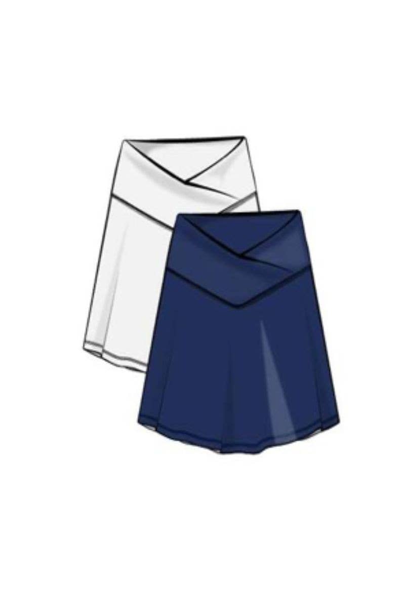 2 PC Pack - Girls Crossover Waistband Tennis Skirt (Skort)