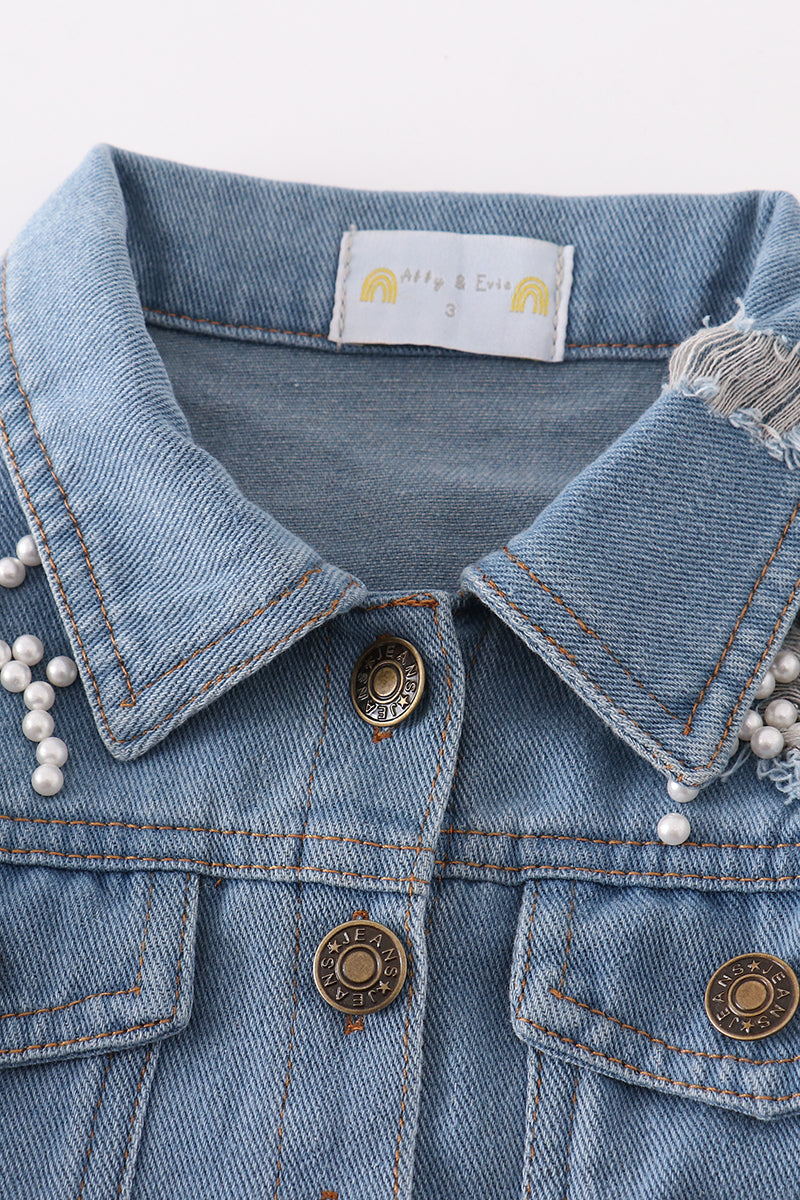 Blue pearl denim jacket