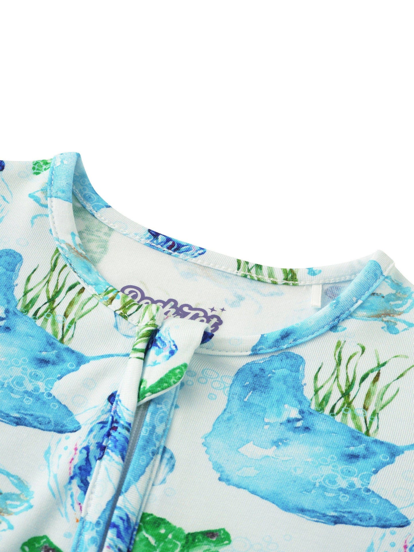 PoshTOT Sea Turtle Baby Convertible Zippy Romper