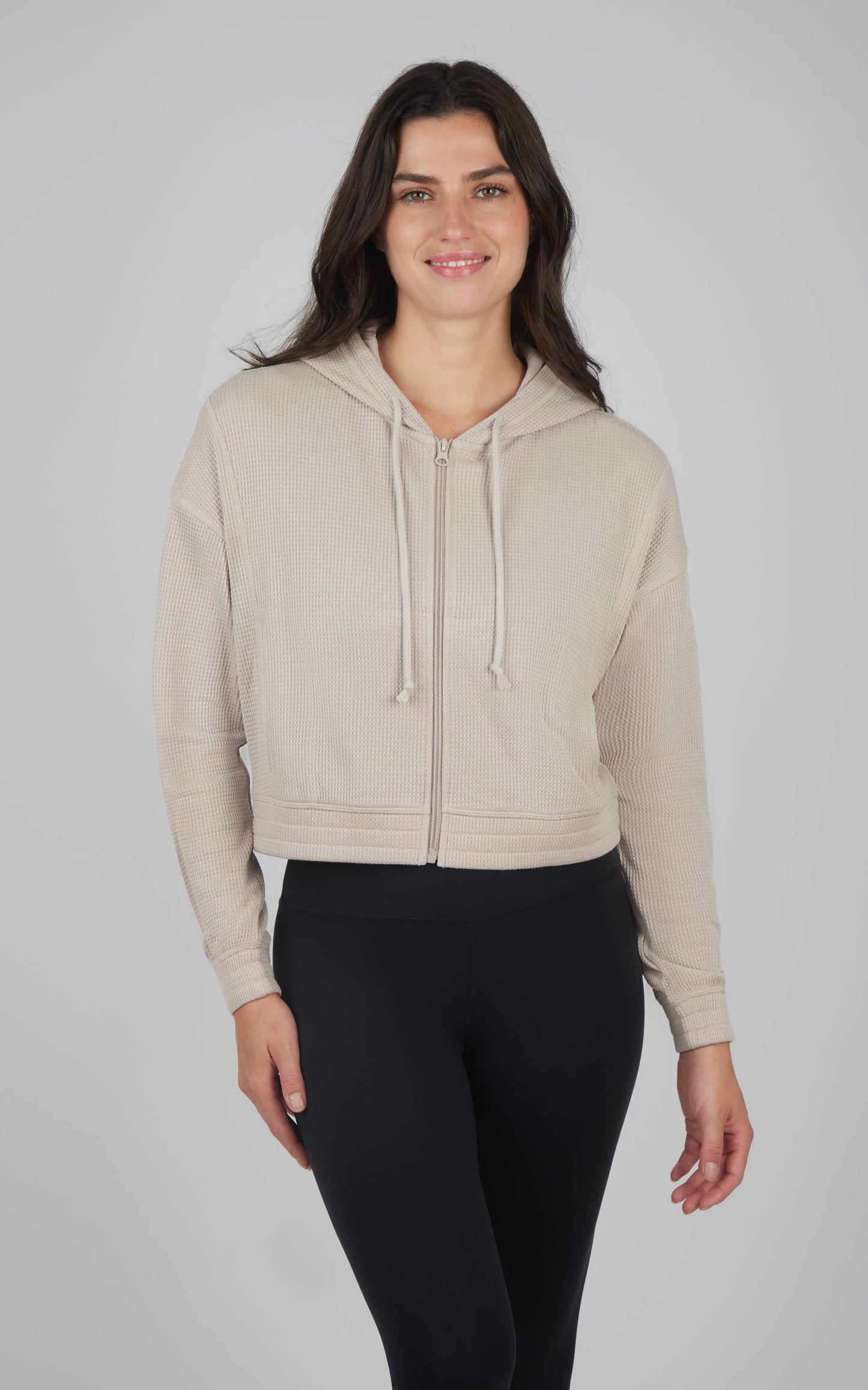 Women's Brushed Inside Waffle Hoodie Jacket