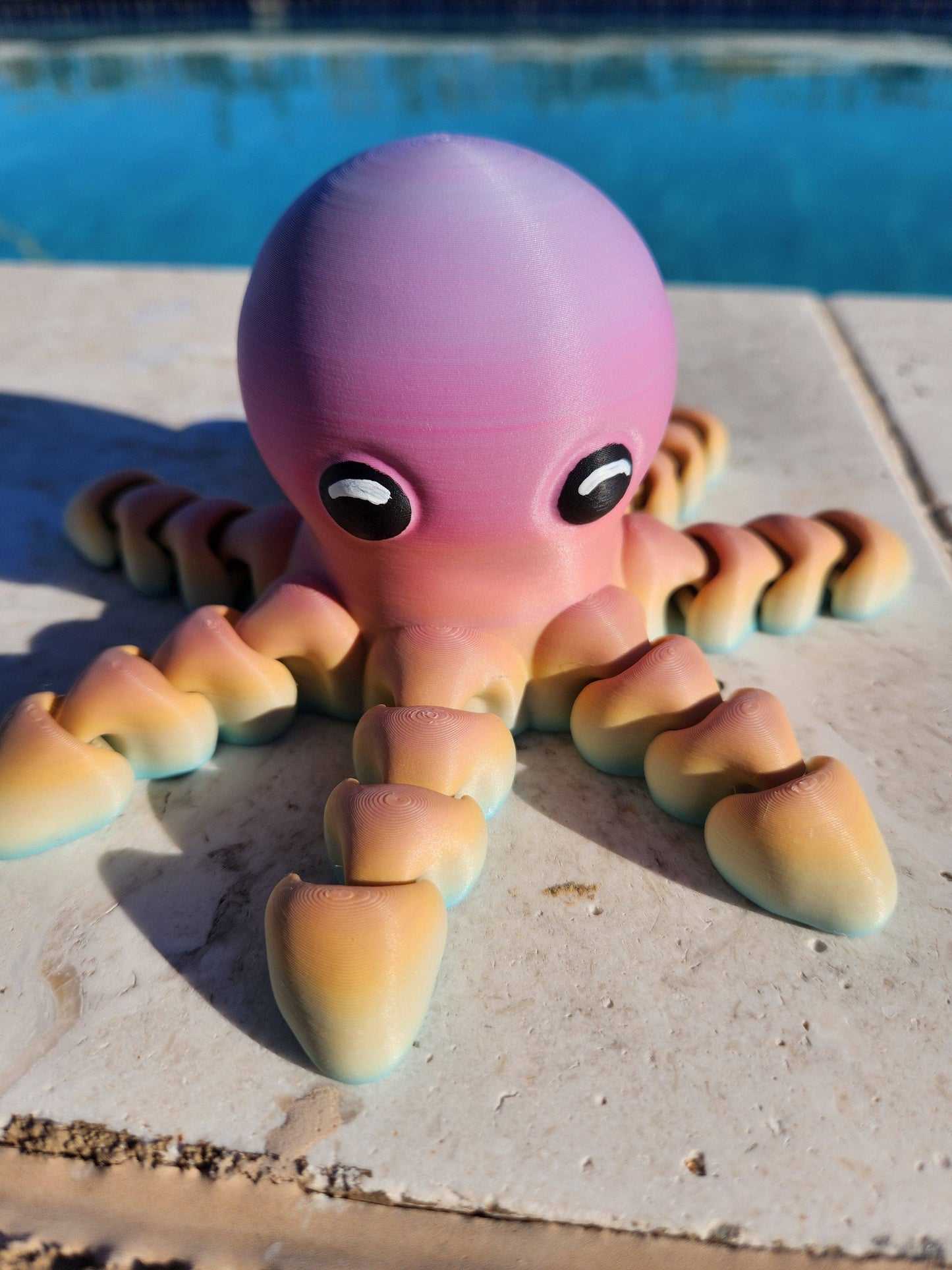 Rainbow Octopus with Articulated Tentacles