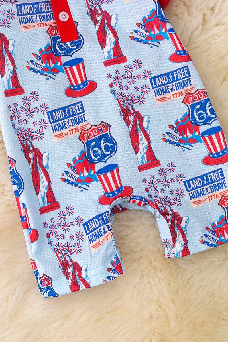 Route 66 boys printed baby romper. RPB50188 JEAN