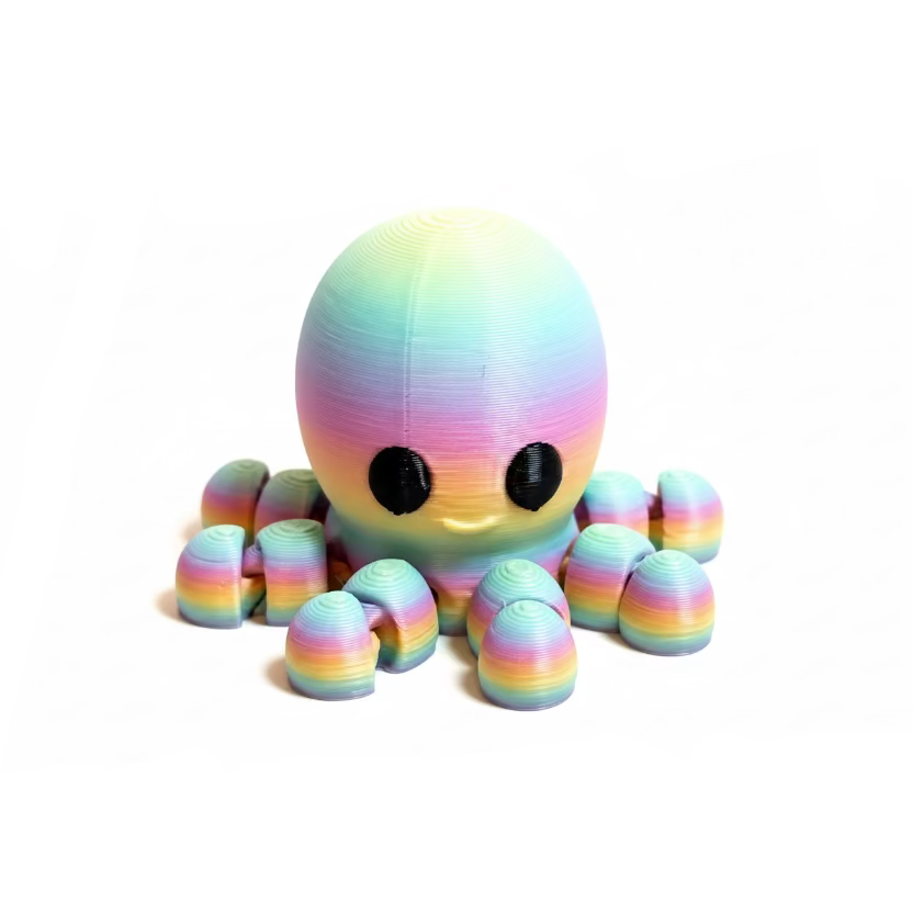 Octopus (Rainbow) • Mini 3D Printed Articulated Animal • Flexi Animals • Pocket Pets • Pocket Pals • Desk Pets [#41]*