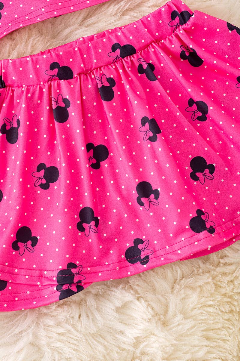 Fuchsia cartoon character printed girls 2 piece set. OFG50914 JEAN