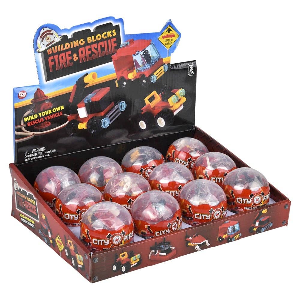 3" BUILDING BLOCK FIRE RESCUE ASSORTMENT - LLB Toys