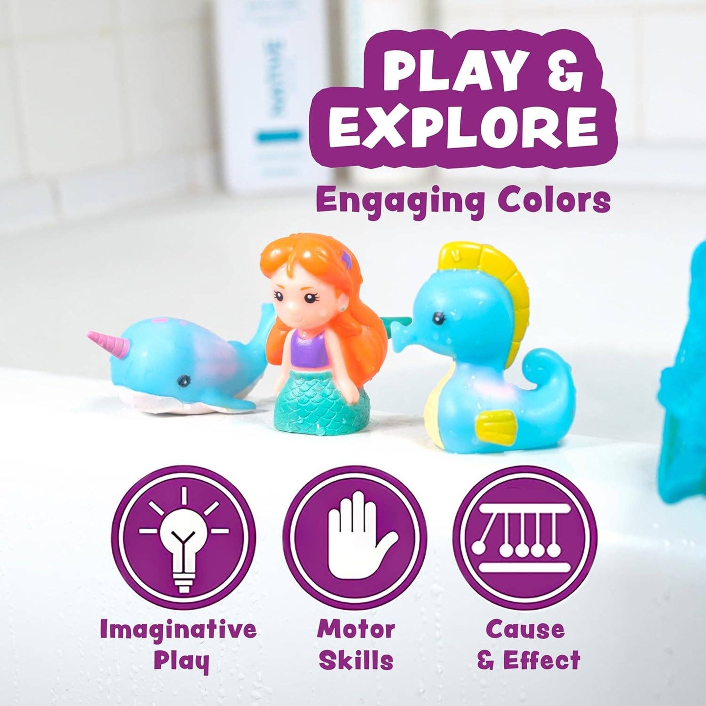 Tub Works® Mermaid Lagoon™ Light Up Bath Toys, 6 Pack