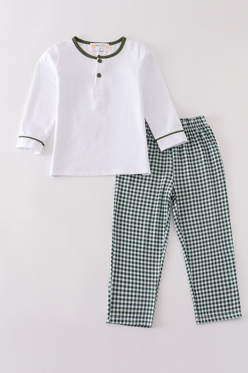 Premium Green plaid boy pants set