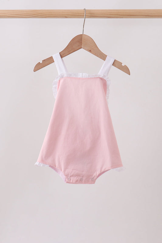 Pink ribbon ruffle bow bubble