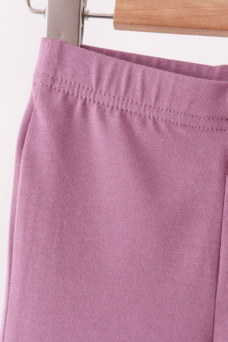 Dusty mauve scalloped bell pants