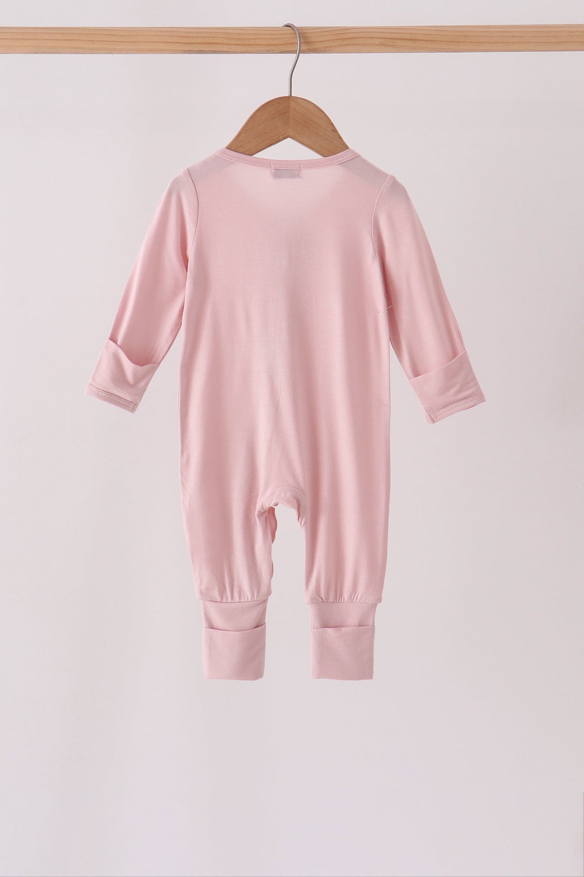 Pink ruffle zipper bamboo romper – view 5