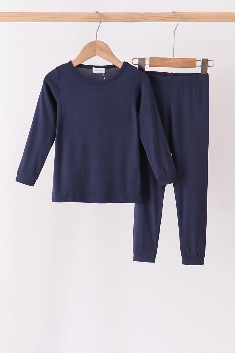 Navy bamboo pajama set – wholesale for boutiques | Honeydew USA