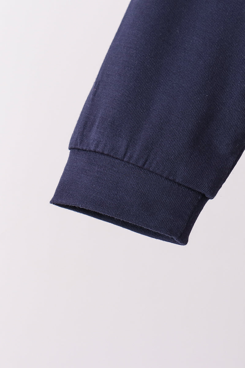 Navy bamboo pajama set – view 4
