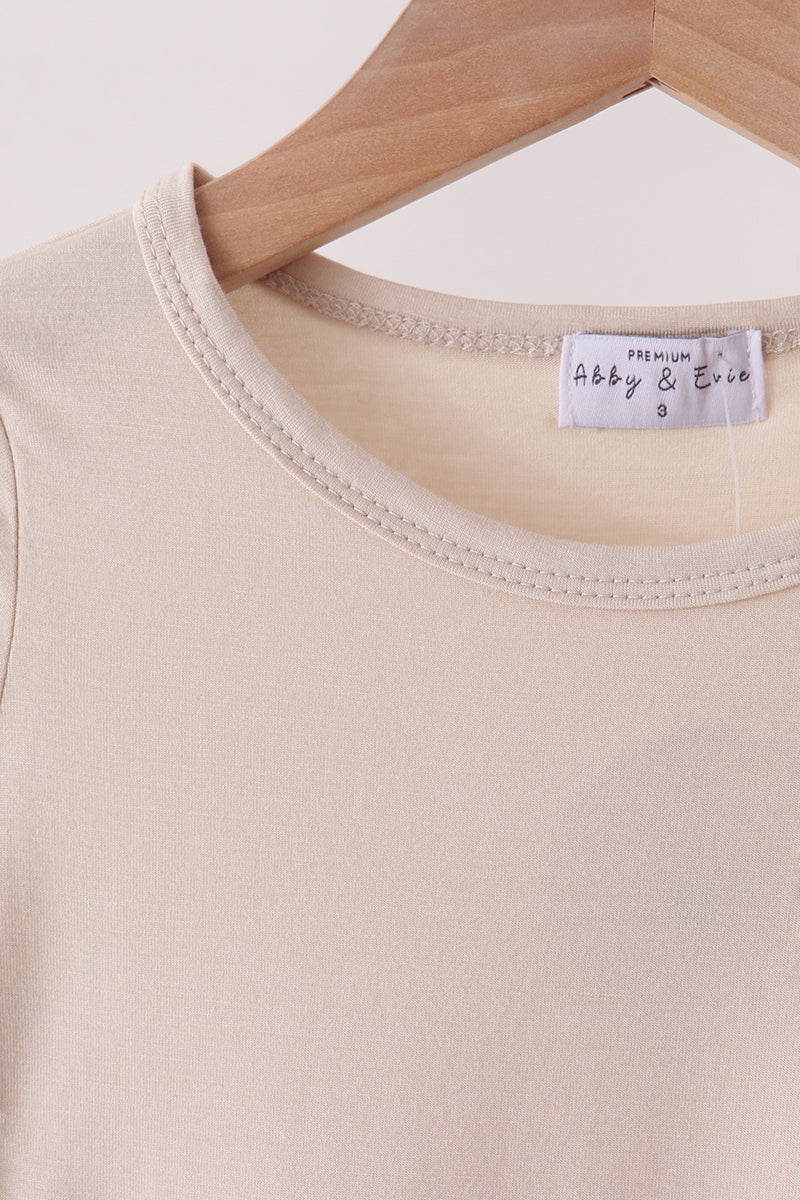 Beige bamboo pajama set – view 2