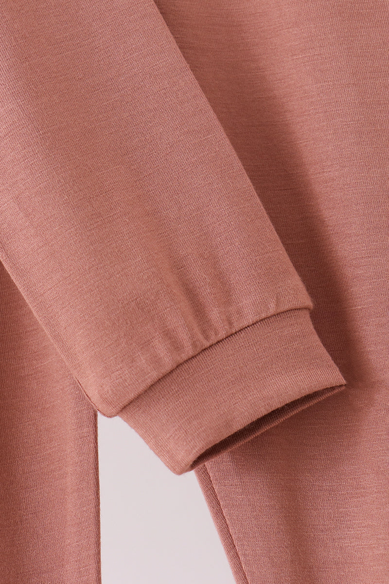 Dusty rose bamboo pajama set – view 3