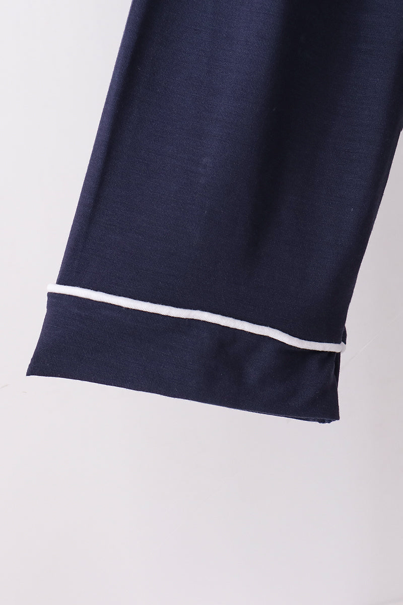 Navy bamboo mom pajama set – view 5