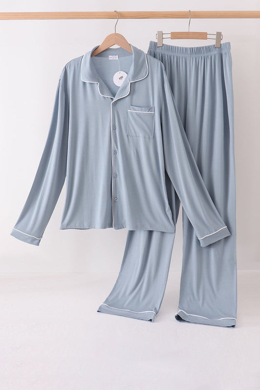 Blue bamboo mom pajama set – wholesale for boutiques | Honeydew USA