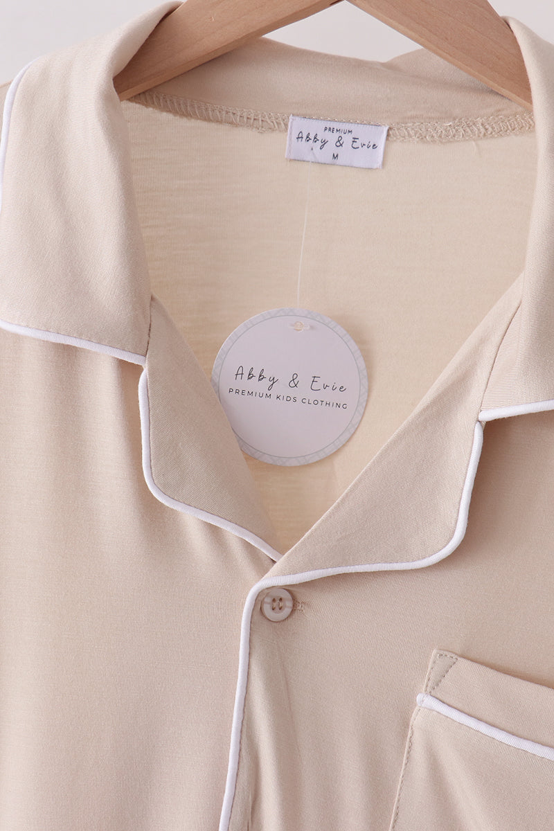Beige bamboo mom pajama set – view 2