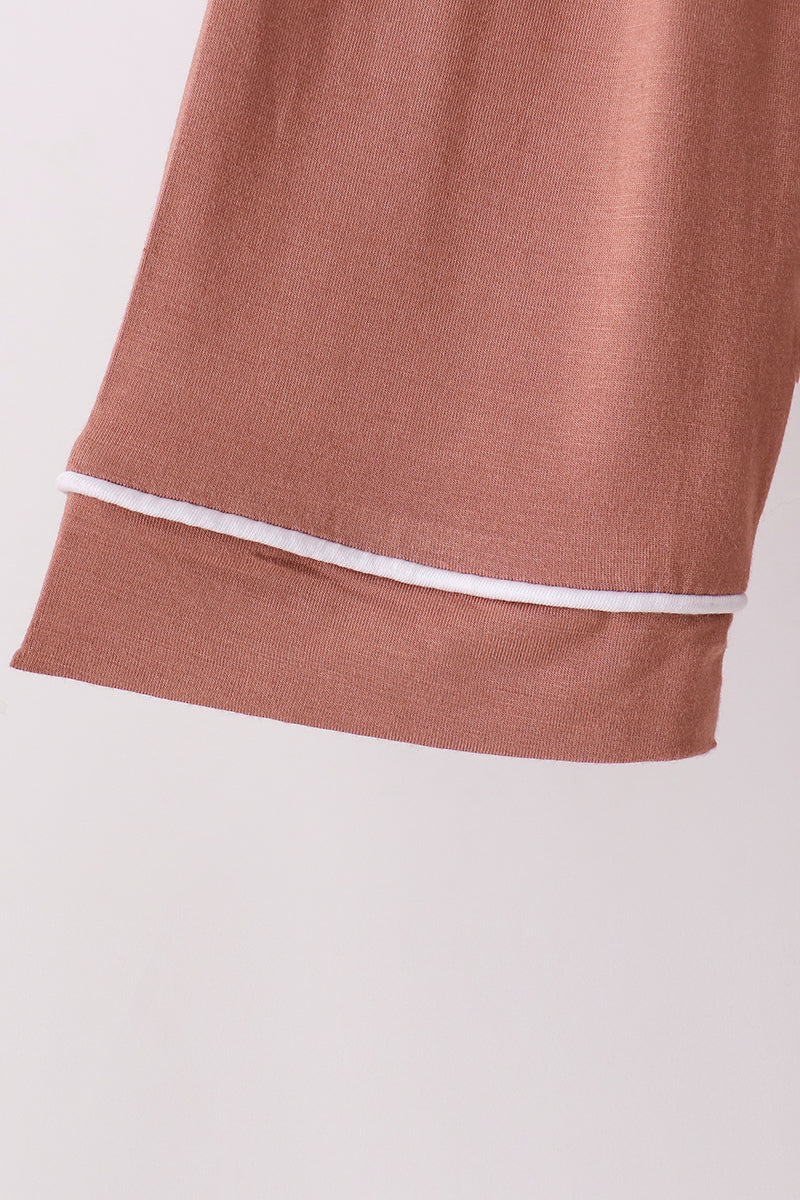 Dusty rose bamboo mom pajama set – view 5