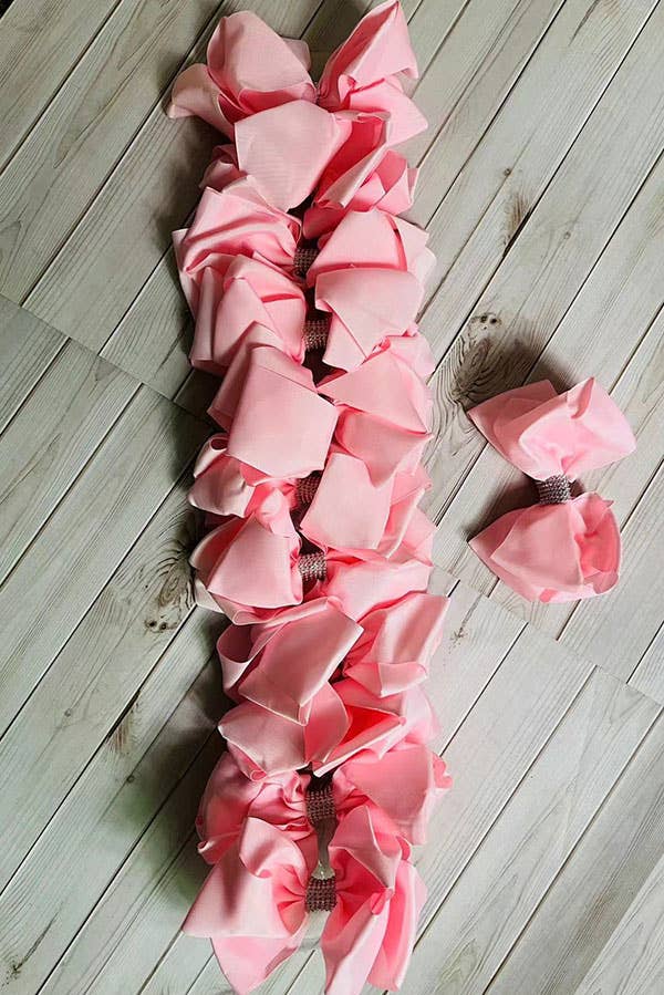 Chic rehinestone 7.5" pink boutique hairbow 12pcs