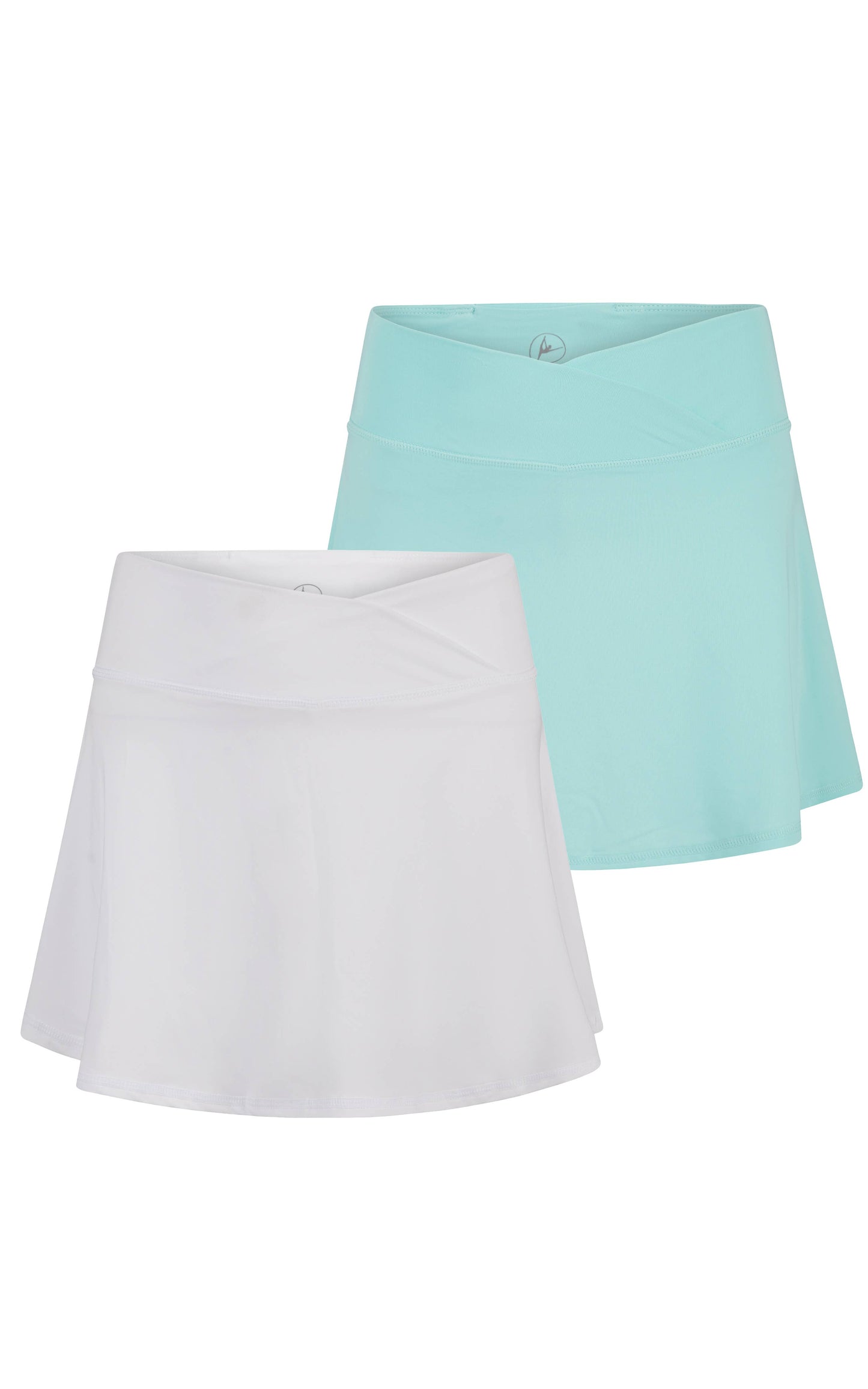 2 PC Pack - Girls Crossover Waistband Tennis Skirt (Skort)