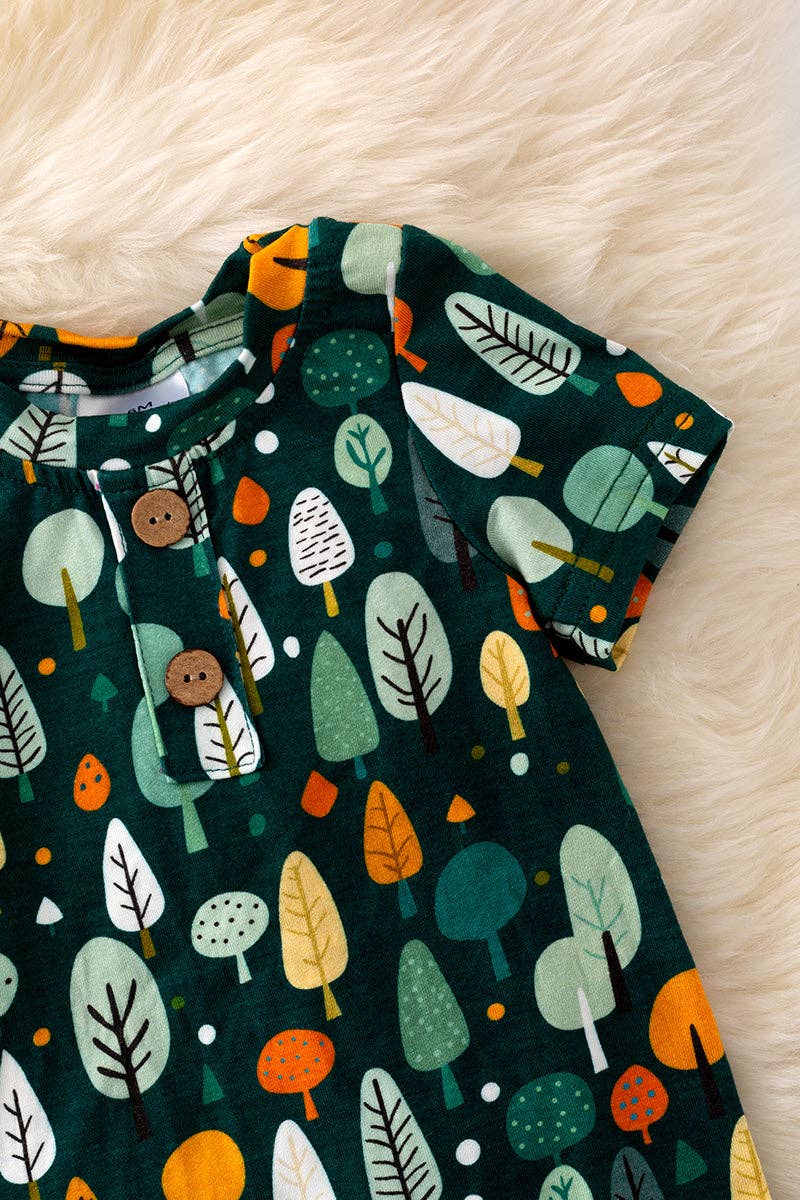 🎍Bamboo made tree printed baby romper.