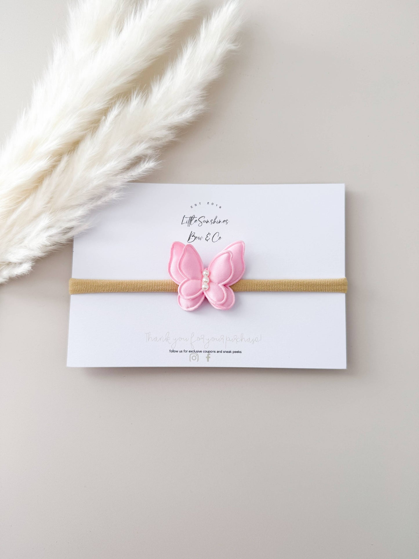 Satin Butterflies Snap Clips & Nylon Headbands