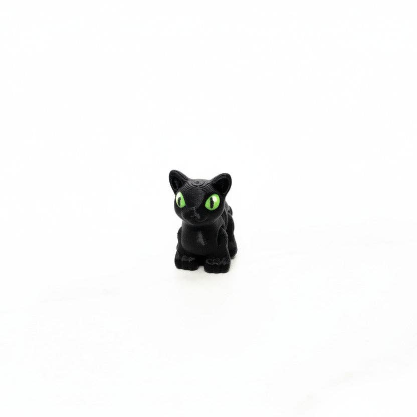 Cat (Black) • Mini 3D Printed Articulated Animal • Flexi Animals • Halloween
