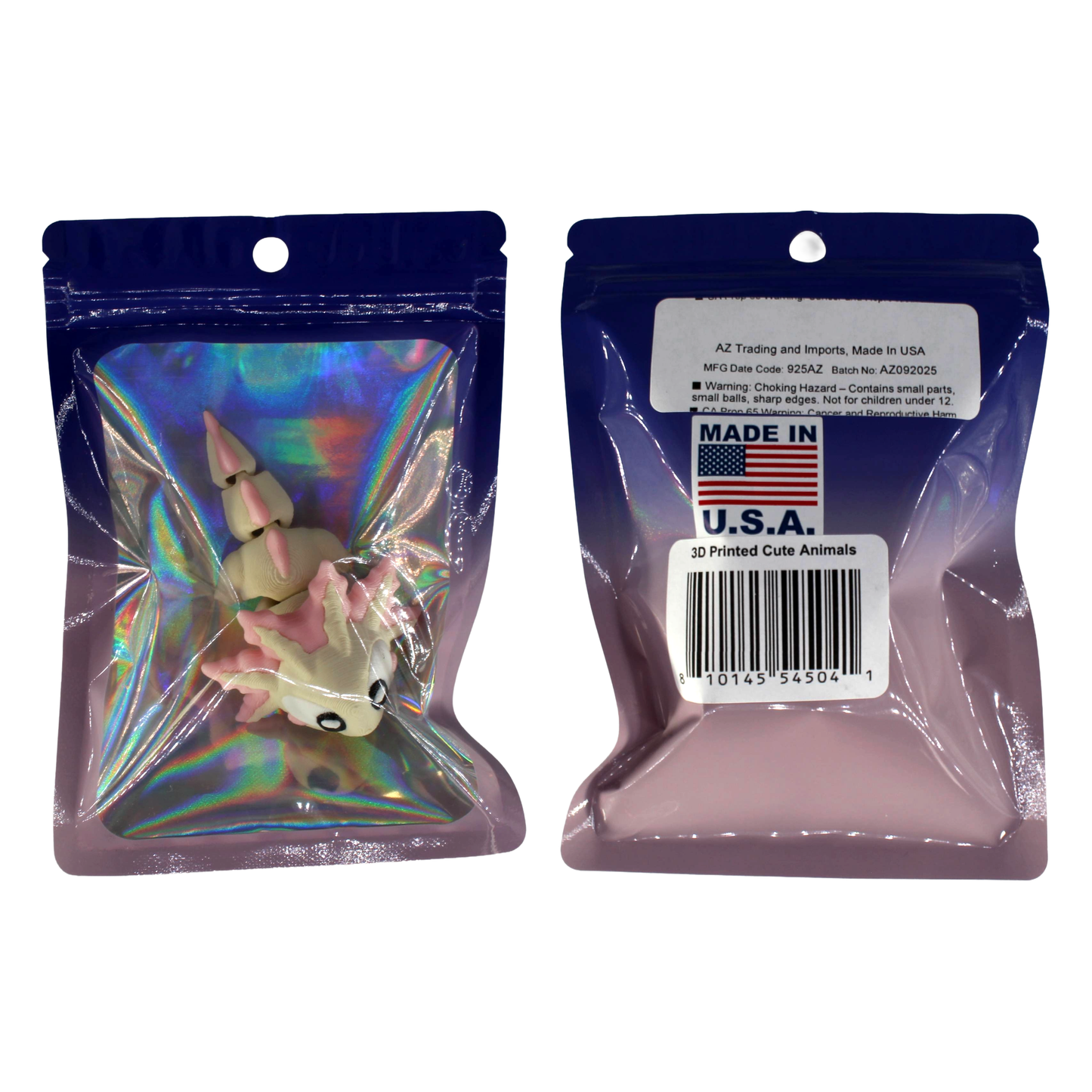 12 Pack Assorted 3D Printed Aquatic Animals w/ Free Stand