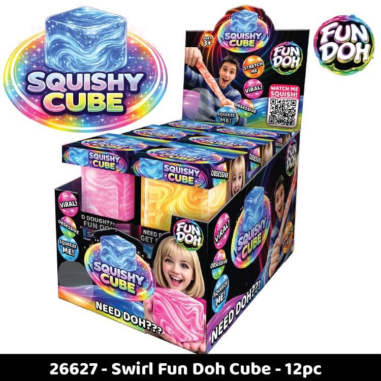 Wholesale Fun Doh Swirl Cubes | 12pc Retail Display