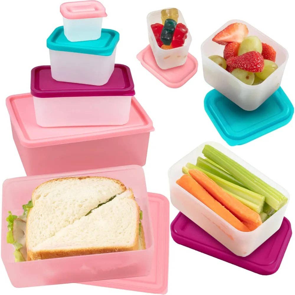 Bento Buddy with 4 Reusable Meal Prep Containers - Pink