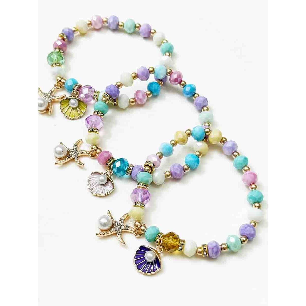 Starfish and Shell Detailed Stretch Bracelets