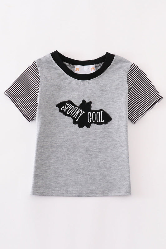 Grey stripe halloween spooky cool boy top