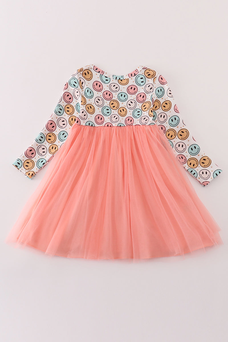 Pink smile face dress