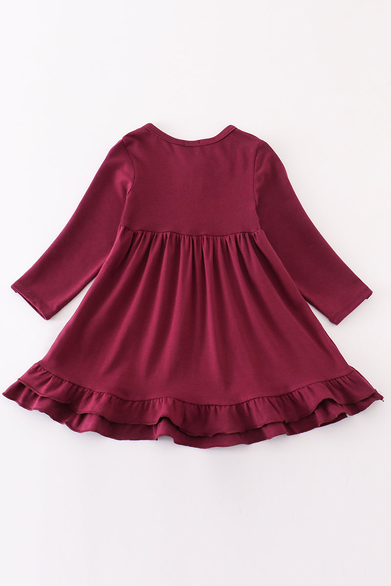 Purple ruffle girl dress