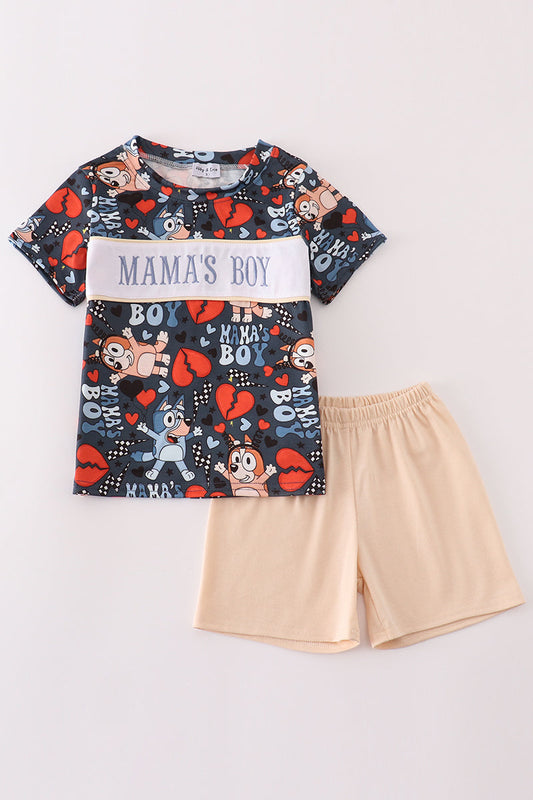 Character MAMA'S BOY embroidery boy set