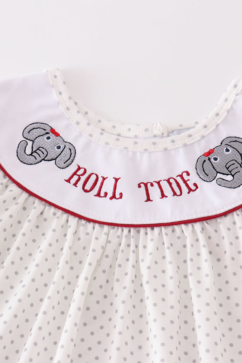 Maroon roll tide embroidery girl set