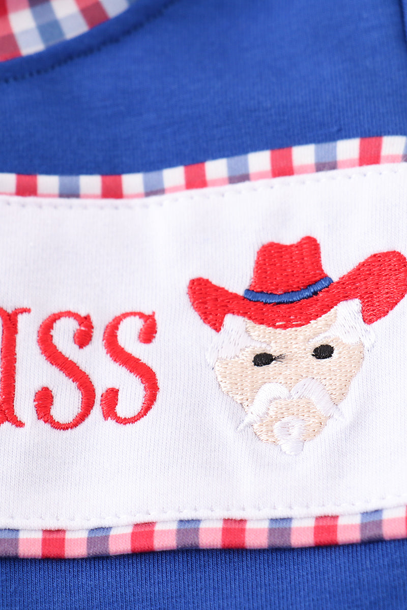 Blue ole miss embroidery boy bubble