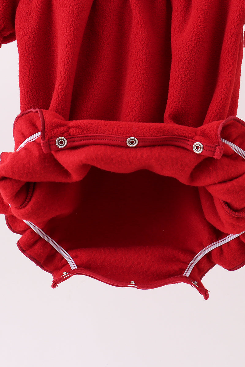 Red christmas tree embroidery fleece bubble