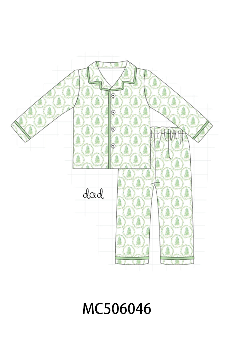 Green christmas tree bamboo dad pajama set