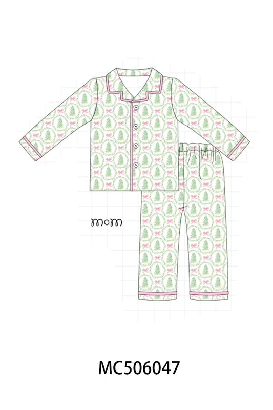 Green christmas tree mom pajama set