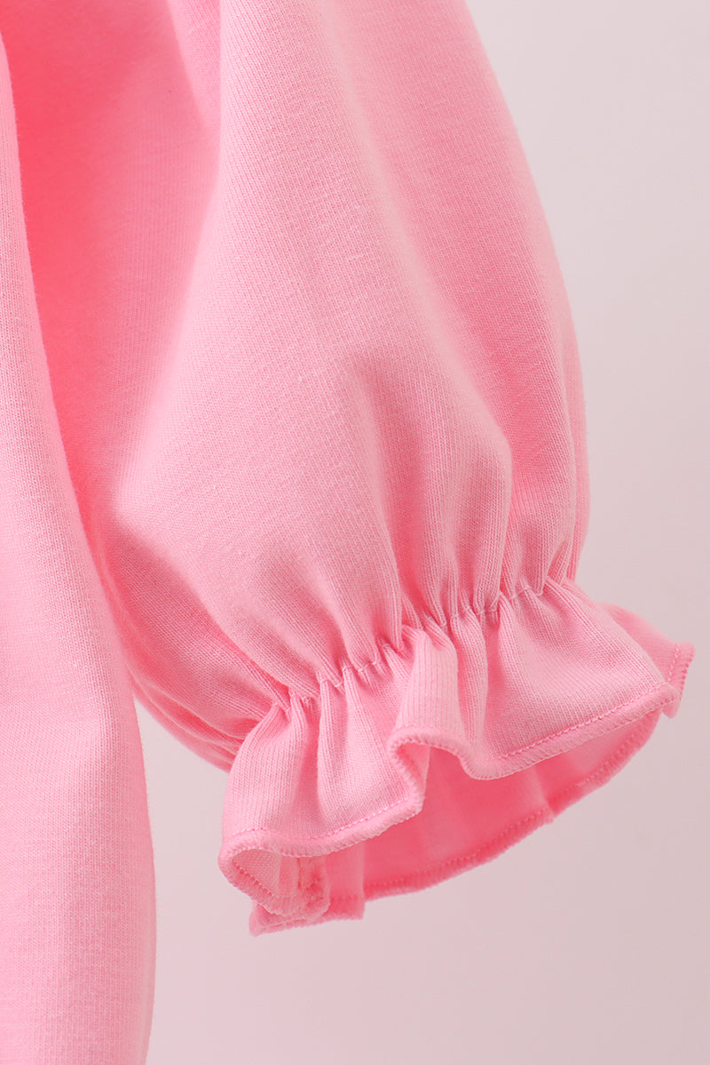 Pink christmas tree smocked bubble