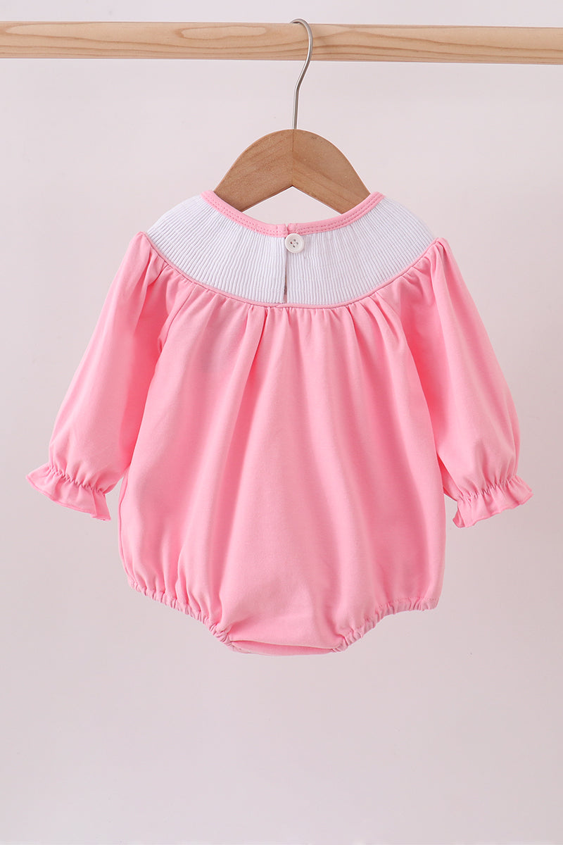 Pink christmas tree smocked bubble