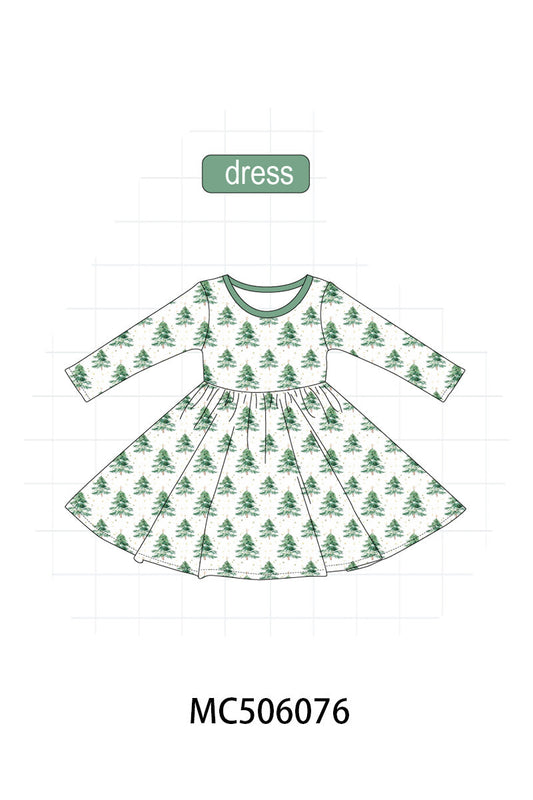 Green christmas tree bamboo dress