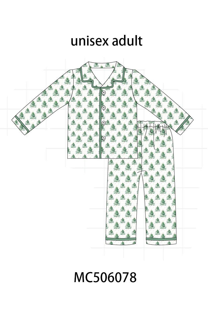 Green christmas tree bamboo mom&me pajama set