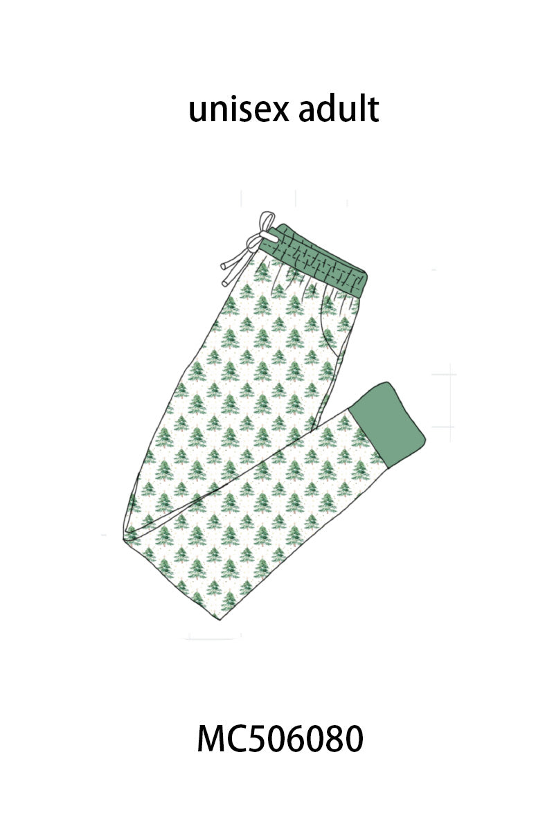 Green christmas tree bamboo mom pants