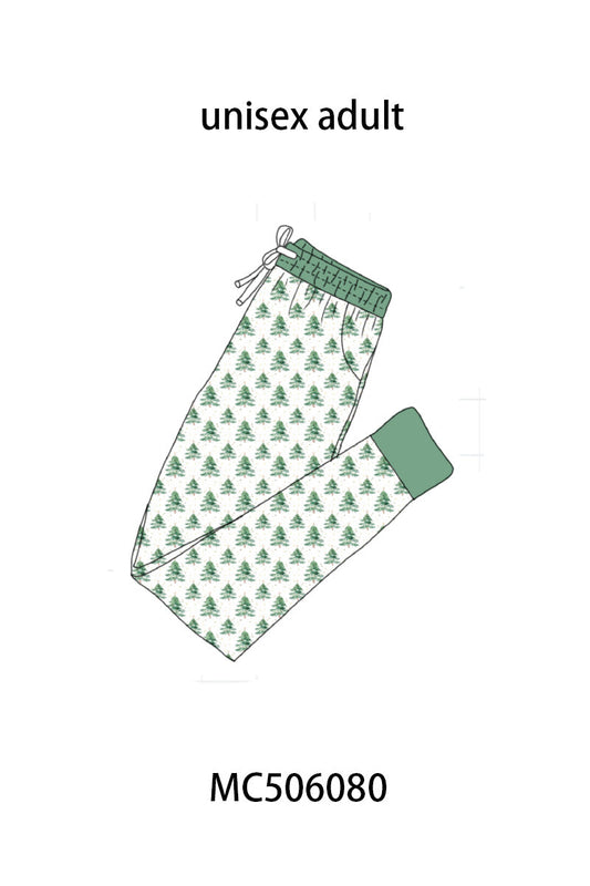 Green christmas tree bamboo mom pants